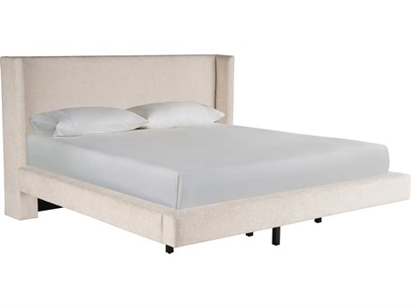 Coastal Living Home Weekender Nona Vanilla White Upholstered Queen Platform Bed