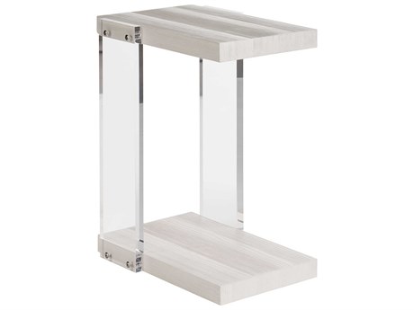 Coastal Living Home Weekender Rectangular Wood White Sand End Table