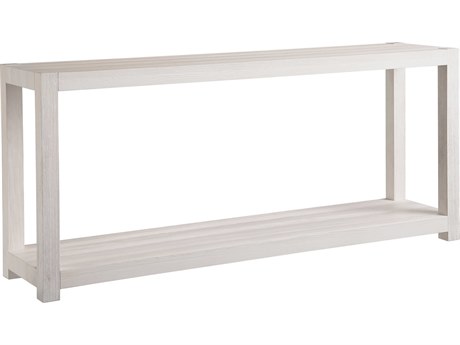 Coastal Living Home Weekender Rectangular Wood White Sand Console Table