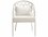 Coastal Living Home Weekender Rattan White Fabric Upholstered Arm Dining Chair  CLIU330B634