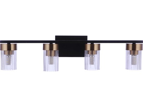 Craftmade Bond Street 4-Light Flat Black Satin Brass Vanity Light