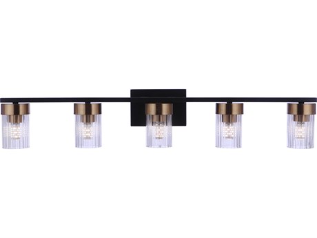 Craftmade Bond Street 5-Light Flat Black Satin Brass Vanity Light