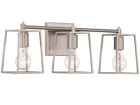 Craftmade Dunn 3-Light Brushed Polished Nickel Glass Vanity Light