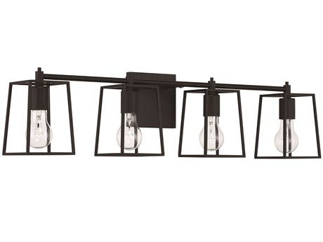 Craftmade Dunn 4-Light Flat Black Glass Vanity Light