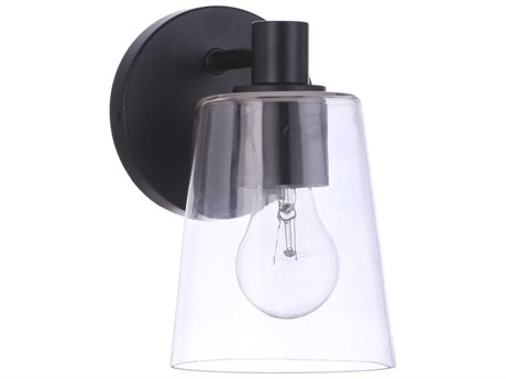 Craftmade Emilio 1-Light Flat Black Glass Vanity Light