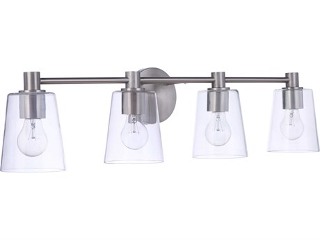 Craftmade Emilio 4-Light Brushed Polished Nickel Glass Vanity Light