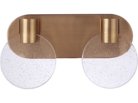 Craftmade Glisten 2-Light Satin Brass Glass LED Vanity Light