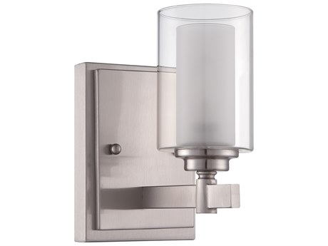 Craftmade Celeste 1-Light Brushed Polished Nickel Glass Vanity Light