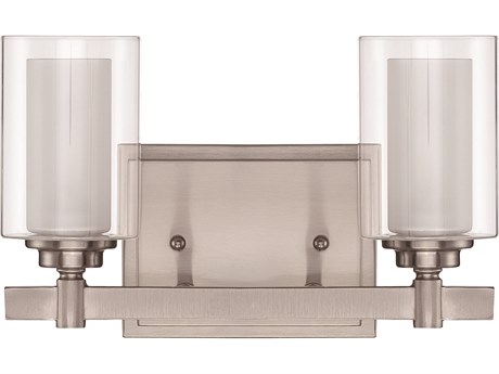 Craftmade Celeste 2-Light Brushed Polished Nickel Glass Vanity Light