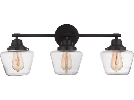 Craftmade Essex 3-Light Flat Black Glass Vanity Light
