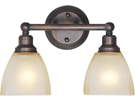 Craftmade Bradley 2-Light Bronze Glass Vanity Light