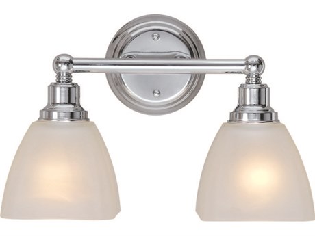 Craftmade Bradley 2-Light Chrome Glass Vanity Light