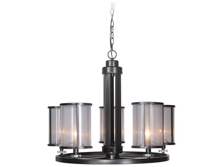 Craftmade Danbury 5-Light Matte Black Candelabra Cylinder Chandelier