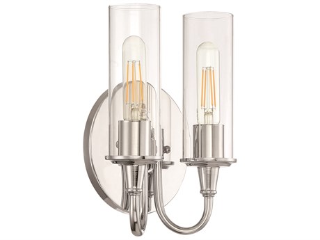 Craftmade Modina 2-Light Espresso Nickel Glass LED Vanity Light