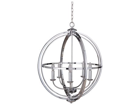 Craftmade Berkeley 5-Light Chrome Candelabra Globe Chandelier