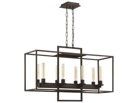 Craftmade Cubic 8-Light Aged Bronze Brushed Linear Island Pendant