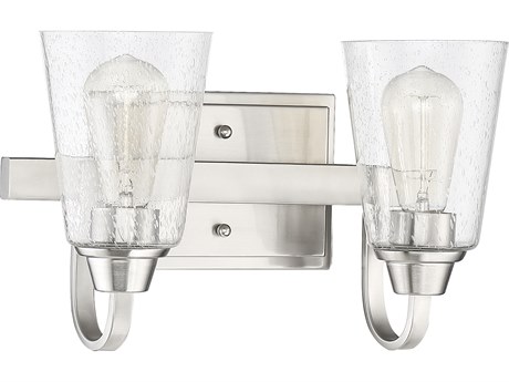 Craftmade Grace 2-Light Brushed Polished Nickel Glass Vanity Light