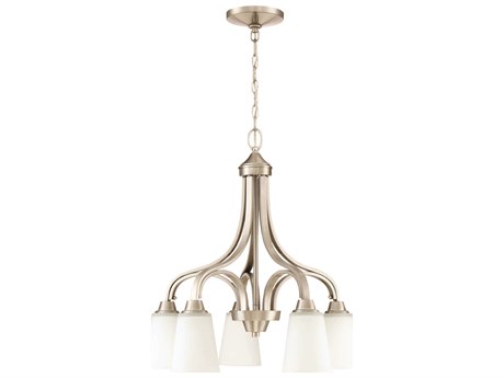 Craftmade Grace 5-Light Brushed Polished Nickel Glass Bell Chandelier