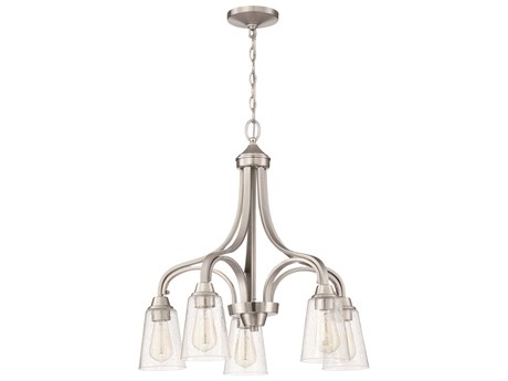 Craftmade Grace 5-Light Brushed Polished Nickel Glass Bell Chandelier
