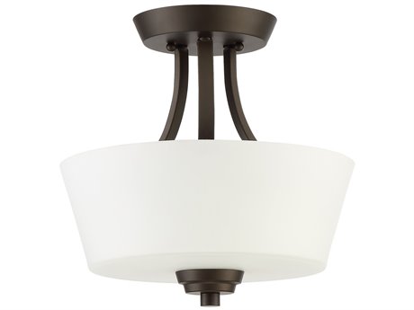 Craftmade Grace 2-Light Espresso Bronze Glass Semi Flush Mount