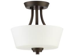 Meyda 6-Light Bronze Glass Semi Flush Mount | MY175952
