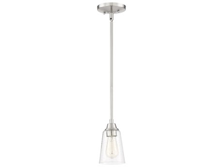 Craftmade Grace 1-Light Brushed Polished Nickel Glass Bell Mini Pendant
