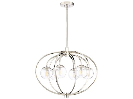 Craftmade Piltz 6-Light Polished Nickel Glass Globe Round Chandelier