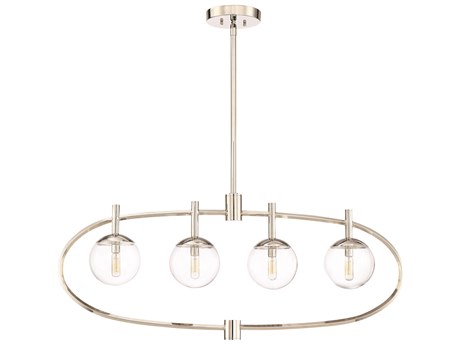 Craftmade Piltz 4-Light Polished Nickel Glass Globe Linear Island Pendant