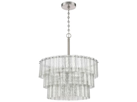 Craftmade Museo 9-Light Brushed Polished Nickel Glass Drum Pendant