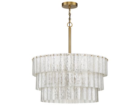 Craftmade Museo 9-Light Satin Brass Glass Tiered Pendant