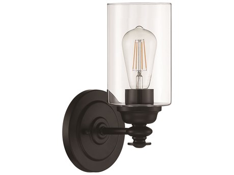 Craftmade Dardyn 1-Light Flat Black Glass Vanity Light