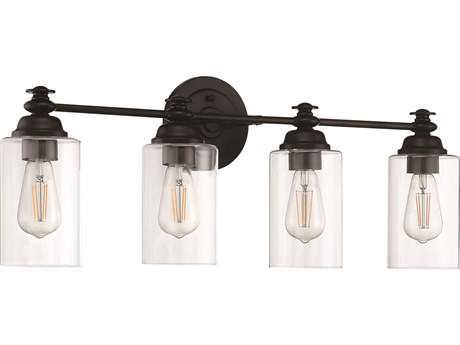 Craftmade Dardyn 4-Light Flat Black Glass Vanity Light