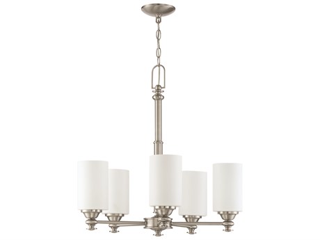 Craftmade Dardyn 5-Light Brushed Polished Nickel Glass Cylinder Chandelier