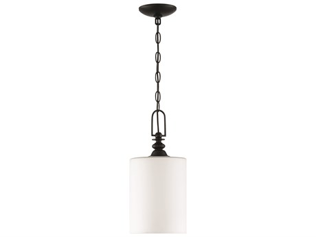 Craftmade Dardyn 1-Light Espresso Black Glass Cylinder Mini Pendant