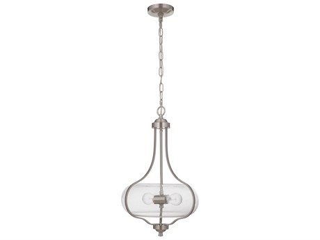 Craftmade Serene 2-Light Brushed Polished Nickel Glass Pendant