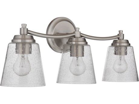 Craftmade Tyler 3-Light Brushed Polished Nickel Glass Vanity Light