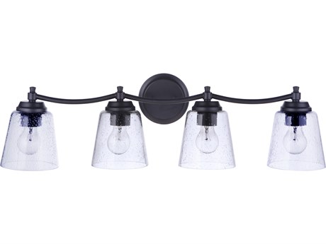 Craftmade Tyler 4-Light Flat Black Glass Vanity Light