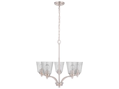 Craftmade Tyler 5-Light Brushed Polished Nickel Glass Bell Chandelier