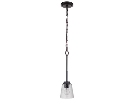 Craftmade Tyler 1-Light Flat Black Glass Bell Mini Pendant