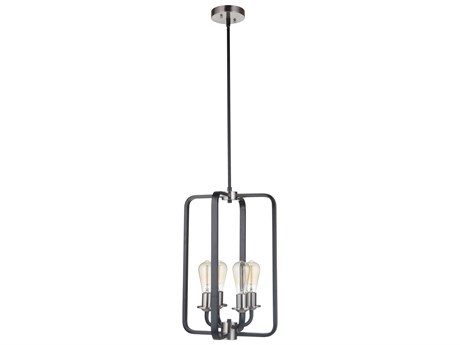 Craftmade Randolph 4-Light Flat Black Brushed Polished Nickel Geometric Chandelier