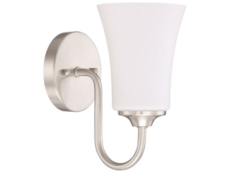 Craftmade Gwyneth 1-Light Brushed Polished Nickel Glass Vanity Light