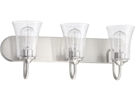 Craftmade Gwyneth 3-Light Brushed Polished Nickel Glass Vanity Light