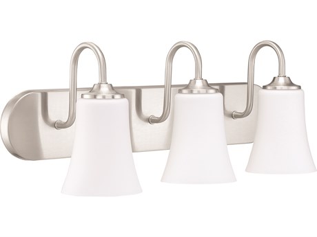 Craftmade Gwyneth 3-Light Brushed Polished Nickel Glass Vanity Light