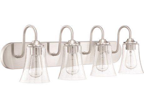 Craftmade Gwyneth 4-Light Brushed Polished Nickel Glass Vanity Light