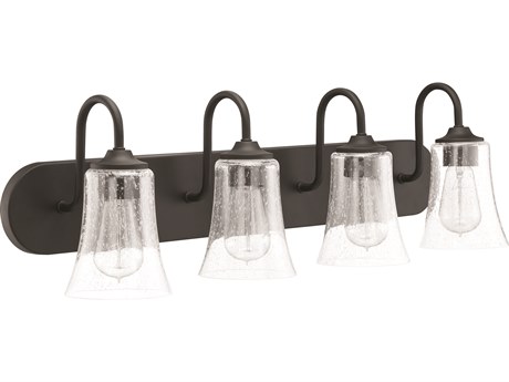 Craftmade Gwyneth 4-Light Flat Black Glass Vanity Light