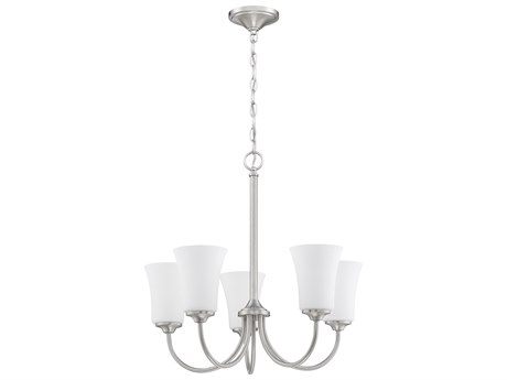 Craftmade Gwyneth 5-Light Brushed Polished Nickel Glass Bell Chandelier