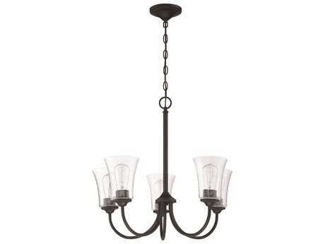 Craftmade Gwyneth 5-Light Flat Black Glass Bell Chandelier