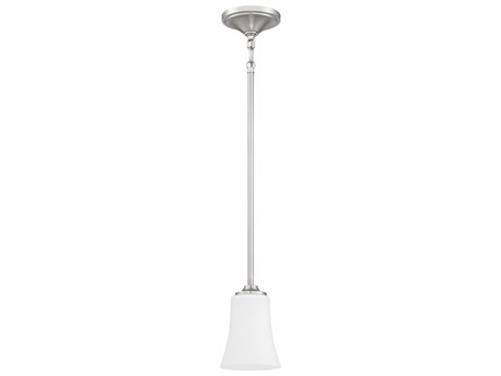 Craftmade Gwyneth 1-Light Brushed Polished Nickel Glass Bell Mini Pendant