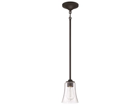 Craftmade Gwyneth 1-Light Flat Black Glass Bell Mini Pendant