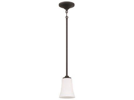 Craftmade Gwyneth 1-Light Flat Black Glass Bell Mini Pendant